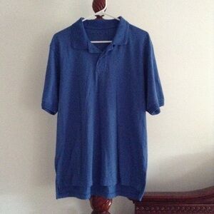💙Men's medium blue cotton golf shirt​